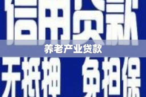 松山养老产业贷款