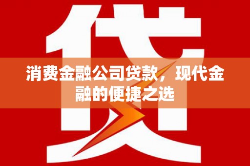 松山消费金融公司贷款，现代金融的便捷之选