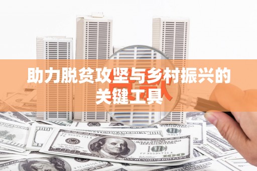 松山助力脱贫攻坚与乡村振兴的关键工具
